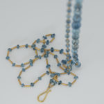double-strand of delicate faceted aquamarines spaced with 18K Turkish gold tubes