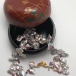 freshwater pearl necklace in Japanese lacquer box