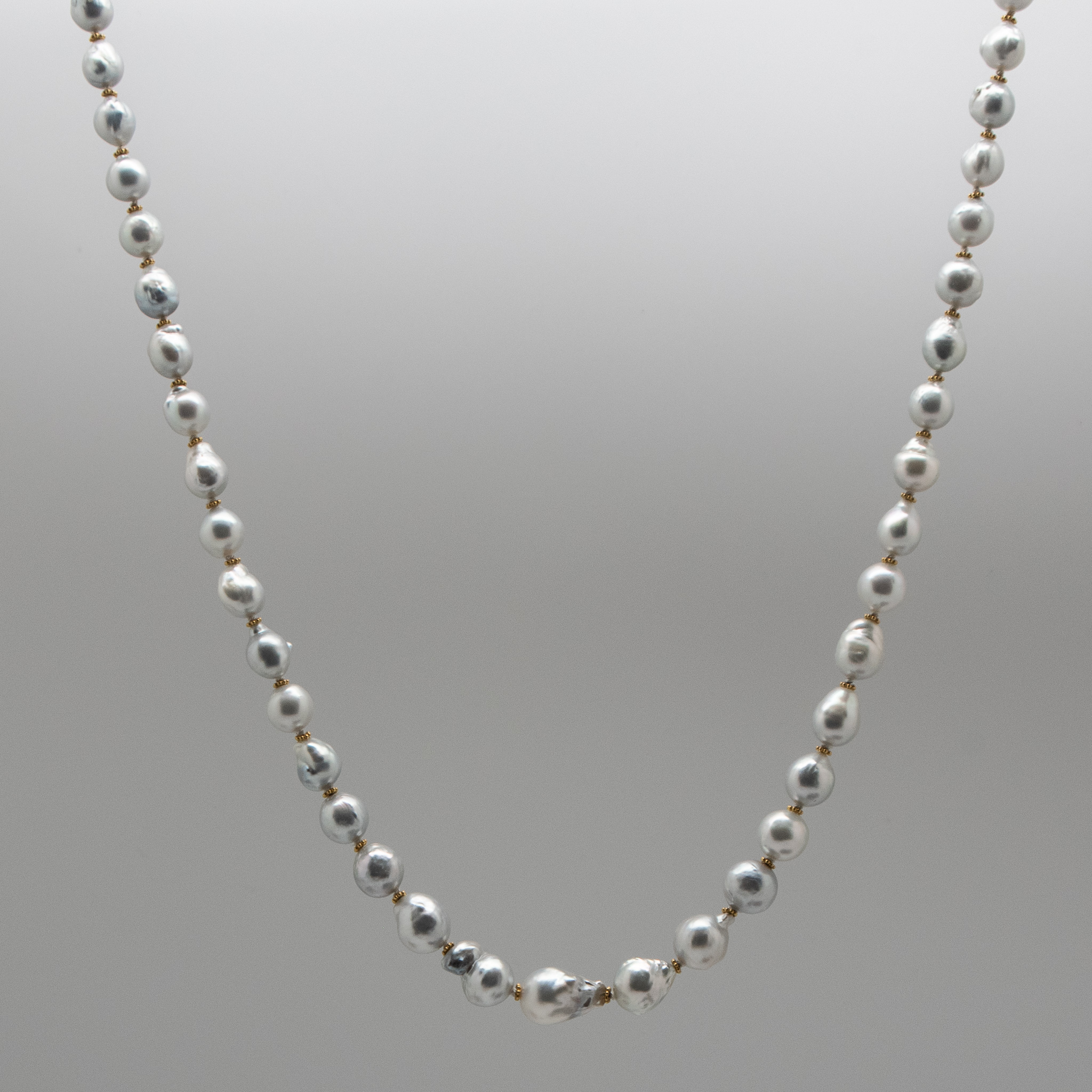 South sea pearl necklace with 22K gold accents